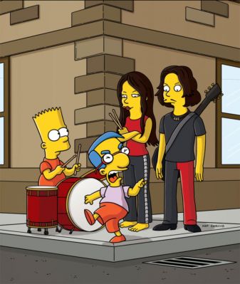Jazzy and the Pussycats
Bart, Milhouse a skupina The White Stripes (s18e02)
