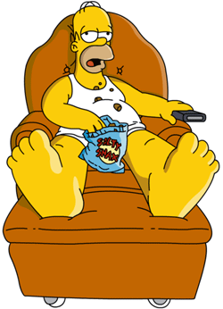 Homer Simpson na kresle